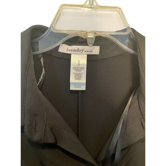 Laundry by Design Womens Shirt Dress Short Sleeve Button Front Black Size 12 NEW - Picture 3 of 3